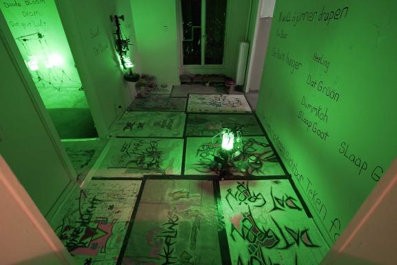 KAYA (Kerstin Brätsch & Debo Eilers), KAYA Boorswester (healing SPA for a sick painting), 2021.