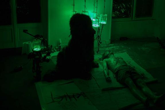 KAYA (Kerstin Brätsch & Debo Eilers), KAYA Boorswester (healing SPA for a sick painting), 2021.