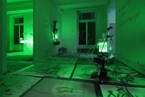 KAYA (Kerstin Brätsch & Debo Eilers), KAYA Boorswester (healing SPA for a sick painting), 2021.