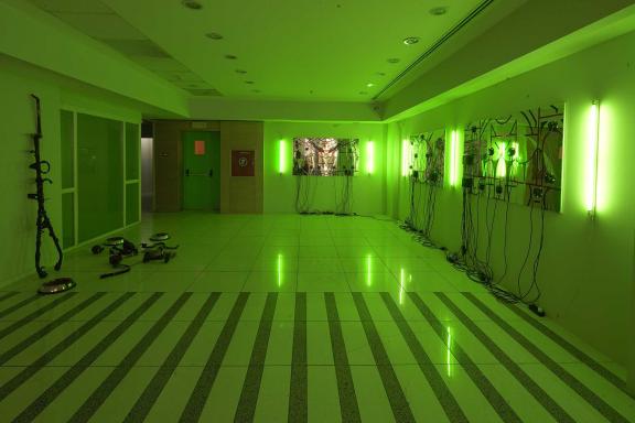 KAYA (Kerstin Brätsch & Debo Eilers), _OraKle Painting 01, 02, 03 (Catacomb Mirrors), 2018.