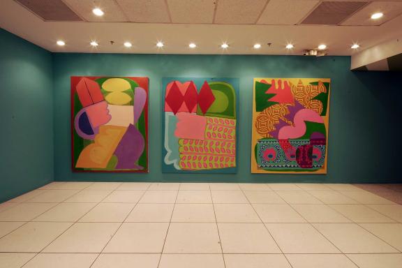 Aristeidis Lappas. (from left to right) Warrior, 2019. A Fight with the Instinct, 2019. And the Dragon Ate St. George's Horse, 2020. 