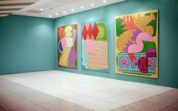 Aristeidis Lappas. (from left to right) Warrior, 2019. A Fight with the Instinct, 2019. And the Dragon Ate St. George's Horse, 2020. 