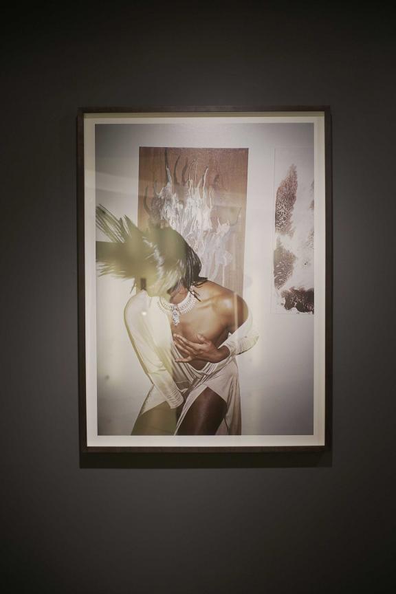 Kayode Ojo, Closed Audition: Boohoo Plus Verity Slinky Plunge Split Maxi Dress, 2018. Kayode Ojo, Closed Audition: Balenciaga Bootcut, 2018. 