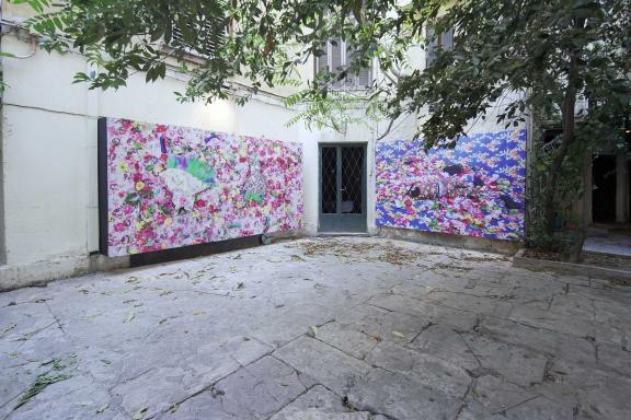 Ebony G. Patterson, Untitled (Among the weeds, plants, and peacock feathers), 2015. 