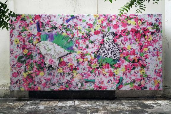 Ebony G. Patterson, Untitled (Lily, carnation and rose budz), 2015. 