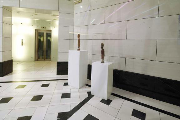 Sanford Biggers, Eclipse, 2006. Installation view at the 7th Athens Biennale 2021 ECLIPSE, photo: Nysos Vasilopoulos.