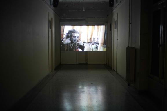 Sanford Biggers, Shake, 2011. Installation view at the 7th Athens Biennale 2021 ECLIPSE, photo: Nysos Vasilopoulos.