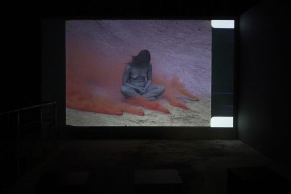 Judy Chicago, Women and Smoke, California, 1971-1972, remastered 2016. Installation view at the 7th Athens Biennale 2021 ECLIPSE, photo: Nysos Vasilopoulos.