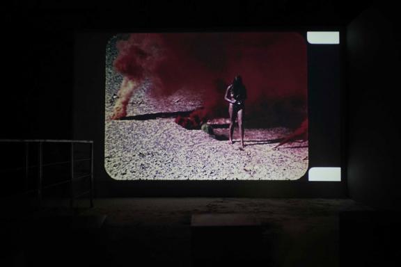 Judy Chicago, Women and Smoke, California, 1971-1972, remastered 2016. Installation view at the 7th Athens Biennale 2021 ECLIPSE, photo: Nysos Vasilopoulos.