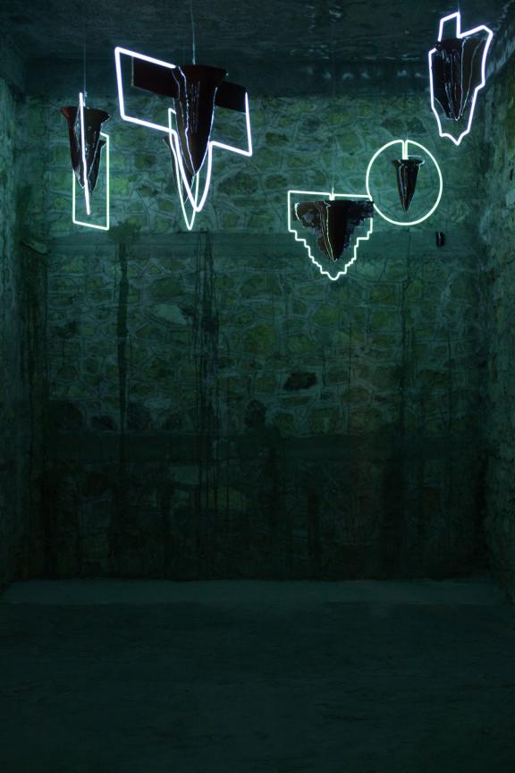 Alexandros Douras, Like a Prayer, 2021. Installation view at the 7th Athens Biennale 2021 ECLIPSE, photo: Nysos Vasilopoulos.