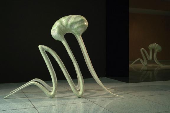 Claude Eigan, Inner Saboteur II, 2019. Installation view at the 7th Athens Biennale 2021 ECLIPSE, photo: Nysos Vasilopoulos.