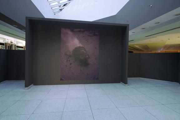 Awol Erizku, Affinity I, 2019-2020. Installation view at the 7th Athens Biennale 2021 ECLIPSE, photo: Nysos Vasilopoulos.