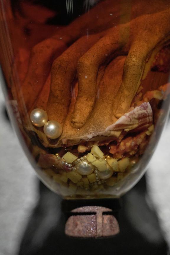 Doreen Garner, Known But To God: The Dug Up, Dissected, and Disposed for the Sake of Medicine, 2017. Installation view at the 7th Athens Biennale 2021 ECLIPSE, photo: Nysos Vasilopoulos.