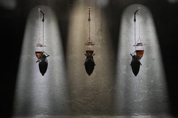 Doreen Garner, Known But To God: The Dug Up, Dissected, and Disposed for the Sake of Medicine, 2017. Installation view at the 7th Athens Biennale 2021 ECLIPSE, photo: Nysos Vasilopoulos.