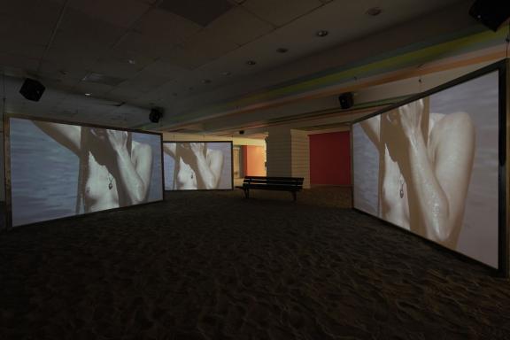 HellFun (Josefin Arnell & Max Göran), THE VACATION x EXTRA EXTENDED: The Road Journey, 2021. Installation view at the 7th Athens Biennale 2021 ECLIPSE, photo: Nysos Vasilopoulos.