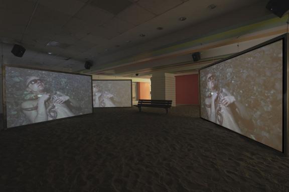 HellFun (Josefin Arnell & Max Göran), THE VACATION x EXTRA EXTENDED: The Road Journey, 2021. Installation view at the 7th Athens Biennale 2021 ECLIPSE, photo: Nysos Vasilopoulos.