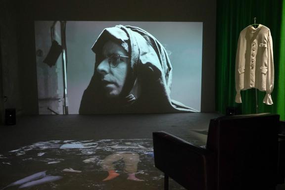 Jack Hogan & Trakal, Under the covers, the waves!, 2021. Installation view at the 7th Athens Biennale 2021 ECLIPSE, photo: Nysos Vasilopoulos.