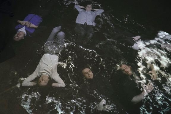 Jack Hogan & Trakal, Under the covers, the waves!, 2021 (detail). Installation view at the 7th Athens Biennale 2021 ECLIPSE, photo: Nysos Vasilopoulos.