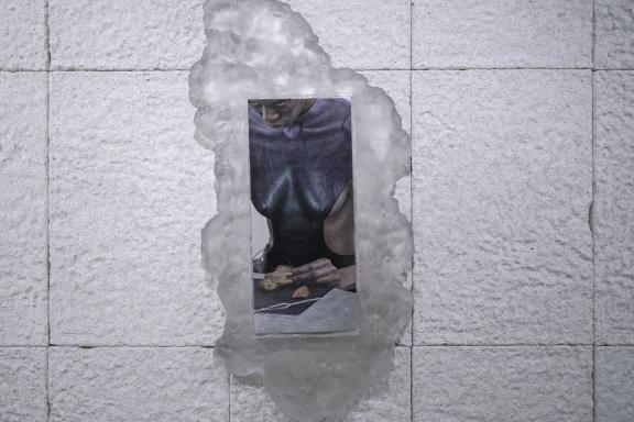 Klára Hosnedlová, Untitled (from the series Nest), 2021 (detail). Installation view at the 7th Athens Biennale 2021 ECLIPSE, photo: Nysos Vasilopoulos.