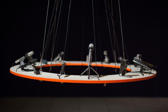 Satch Hoyt, Sonic Transmission, 2015. Installation view at the 7th Athens Biennale 2021 ECLIPSE, photo: Emilios Haralambous.